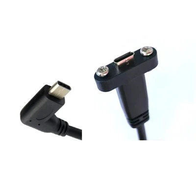 ‌Câble USB C à montage sur panneau industriel à angle droit